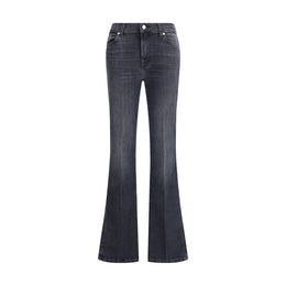 7FOR Black Cotton Bootcut Jeans