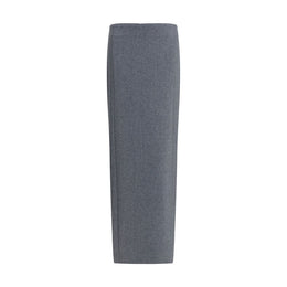 Thom Browne Gray Fleece Wool Long Skirt