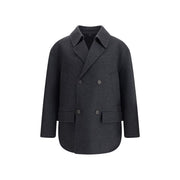Fendi Gray Fleece Wool Coat