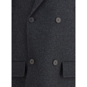 Fendi Gray Fleece Wool Coat