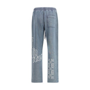Off-White Blue Cotton Joggers (Workout Pants)