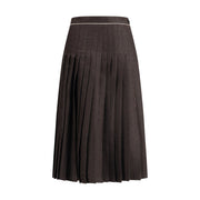 Burberry Brown Silk Midi Skirt