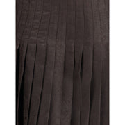 Burberry Brown Silk Midi Skirt