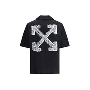Off-White Black Cotton Pattern Shirt