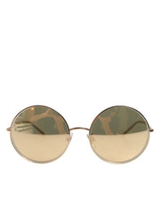 Dolce & Gabbana DG2215K Gold Plated Round Lenses Shade Eyewear Sunglasses