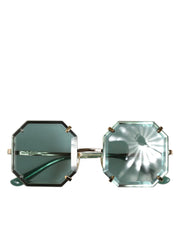 Dolce & Gabbana DG2216 Gold Square Frame Green Lens Shades Sunglasses