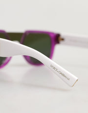 Dolce & Gabbana DG4356F White Acetate Aviator Shades Eyewear Sunglasses