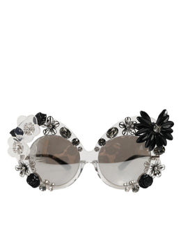 Dolce & Gabbana Transparent DG4292 Round Crystal Flowers Sunglasses
