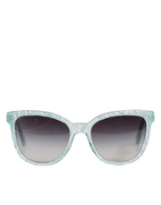 Dolce & Gabbana DG4190 Blue Lace Acetate Rectangle Shades Sunglasses