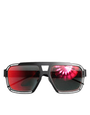 Dolce & Gabbana Black Metal Pilot Frame Shades Eyewear Sunglasses