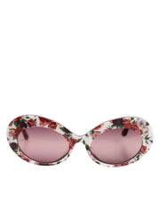 Dolce & Gabbana Floral Printed Acetate Oval Eyewear Sunglasses