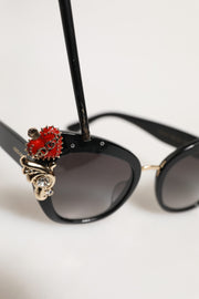 Dolce & Gabbana DG4319F Red Sacred Heart Crystal Butterfly Sunglasses