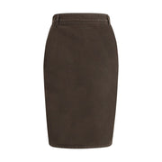 Saint Laurent Brown Denim Skirt