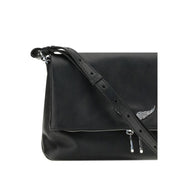 Zadig & Voltaire Black Calf Leather Bos Taurus Shoulder Bag