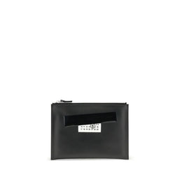 MM6 Black Calf Leather Bos Taurus Clutch Bag