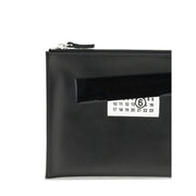 MM6 Black Calf Leather Bos Taurus Clutch Bag