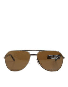 Dolce & Gabbana DG2106K Silver Frame Aviator Shades Eyewear Sunglasses