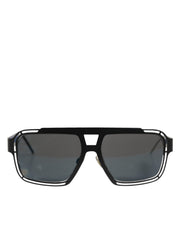 Dolce & Gabbana Black Metal Pilot Frame Shades Eyewear Sunglasses