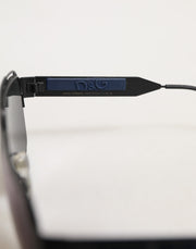 Dolce & Gabbana Black Metal Pilot Frame Shades Eyewear Sunglasses