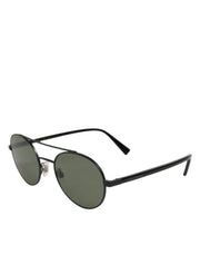 Dolce & Gabbana Matte Black Steel Frame Gray Lens Sunglasses