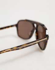 Dolce & Gabbana Dark Brown Tortoise Shell Pilot Frame Sunglasses