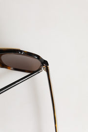 Dolce & Gabbana Dark Brown Tortoise Shell Pilot Frame Sunglasses