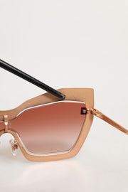 Dolce & Gabbana DG2224 Sand Rose Gold Cat Eye Irregular Frame Sunglasses