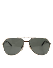 Dolce & Gabbana DG2106K Black Gold Plated Polarized MetalFrame Sunglasses