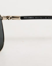 Dolce & Gabbana DG2106K Black Gold Plated Polarized MetalFrame Sunglasses
