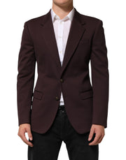 Dolce & Gabbana Maroon Cotton 2 Buttons Suit Jacket Blazer