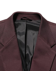 Dolce & Gabbana Maroon Cotton 2 Buttons Suit Jacket Blazer