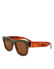 Dolce & Gabbana DG4391 Green Brown Acetate Square Frame Unisex Sunglasses