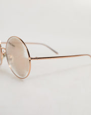 Dolce & Gabbana Rose Gold Plated Round Lenses Shades Eyewear Sunglasses