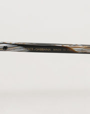 Dolce & Gabbana Modified Aviator Striped Brown Acetate Gradient Sunglasses