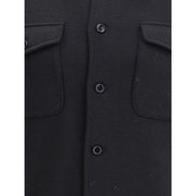 Lardini Black Fleece Wool Coat