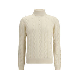 Aragona Cashmere White Cashmere Turtleneck
