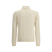 Aragona Cashmere White Cashmere Turtleneck