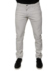 Dolce & Gabbana White Cotton Stretch Skinny Men Denim Jeans