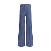 Ami Paris Blue Cotton Flared Jeans