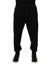 Dolce & Gabbana Black DG Logo Cotton Jogger Sweatpants Pants