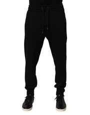 Dolce & Gabbana Black DG Logo Cotton Jogger Sweatpants Pants