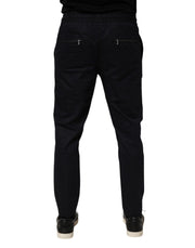 Dolce & Gabbana Black Mid Waist Drawstring Men Jogger Pants