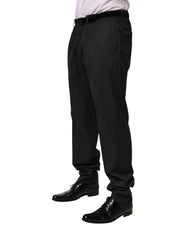 Dolce & Gabbana Black Wool Formal Dress Men Trouser Pants