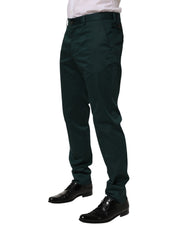 Dolce & Gabbana Green Cotton Formal Dress Men Trouser Pants