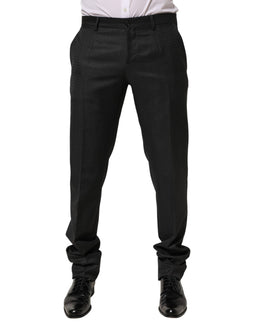 Dolce & Gabbana Black Wool Formal Dress Men Trouser Pants