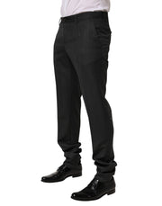 Dolce & Gabbana Black Wool Formal Dress Men Trouser Pants