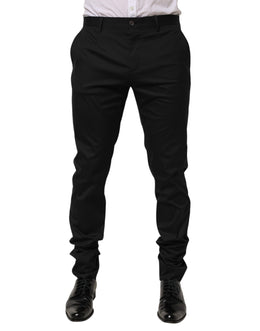 Dolce & Gabbana Black Cotton Formal Dress Men Trouser Pants