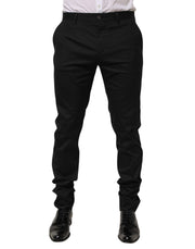 Dolce & Gabbana Black Cotton Formal Dress Men Trouser Pants