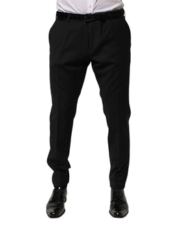 Dolce & Gabbana Black Wool Formal Dress Men Trouser Pants