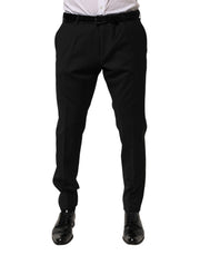 Dolce & Gabbana Black Wool Formal Dress Men Trouser Pants